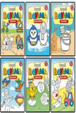 Neşeli boyama 6 kitap set 4 5 yaş
