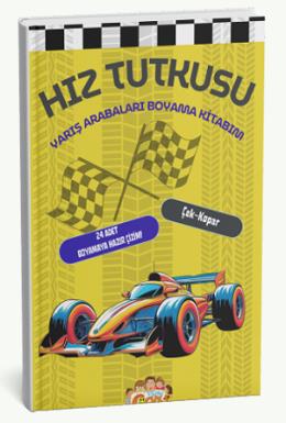 Hız Tutkusu Yarış Arabaları Boyama Kitabı