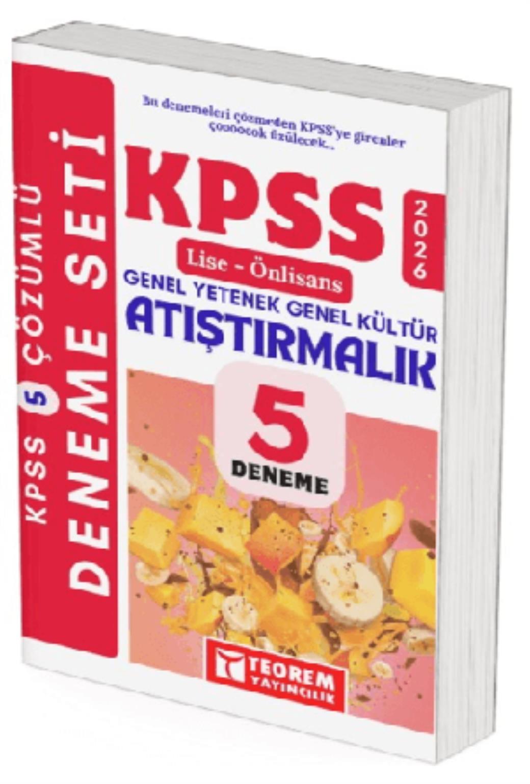 Teorem 2026 KPSS Lise Önlisans Tamamı Çözümlü Atıştırmalık 5 Deneme