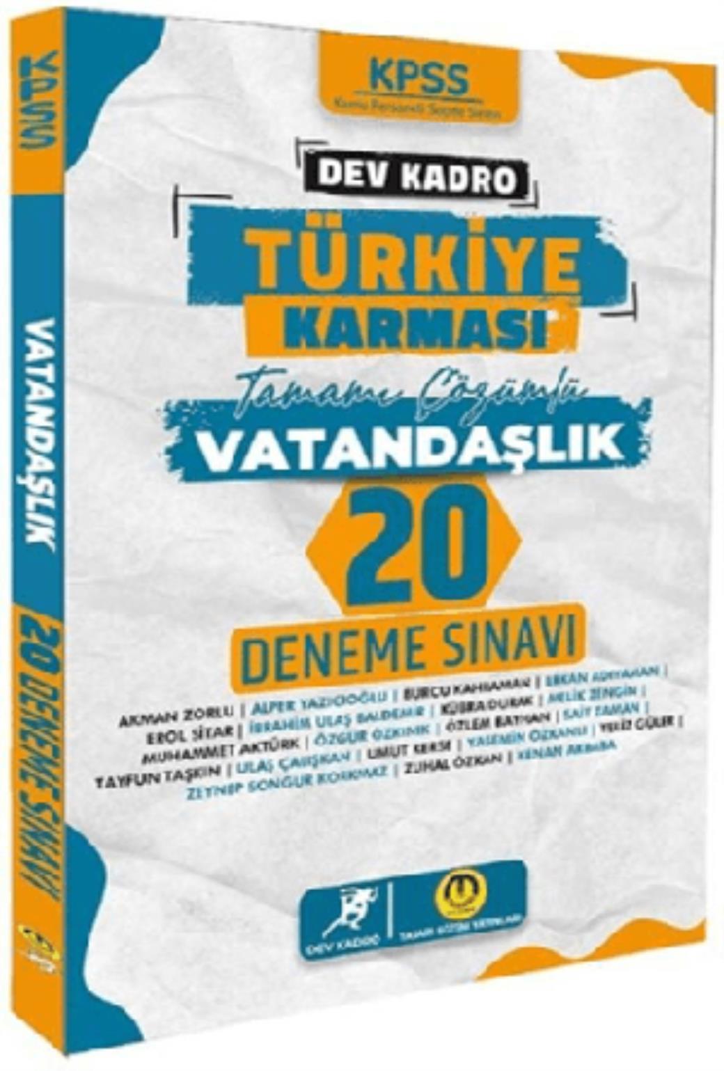 KPSS Tasarı Vatandaşlık Dev Kadro Türkiye Karması 20 Deneme