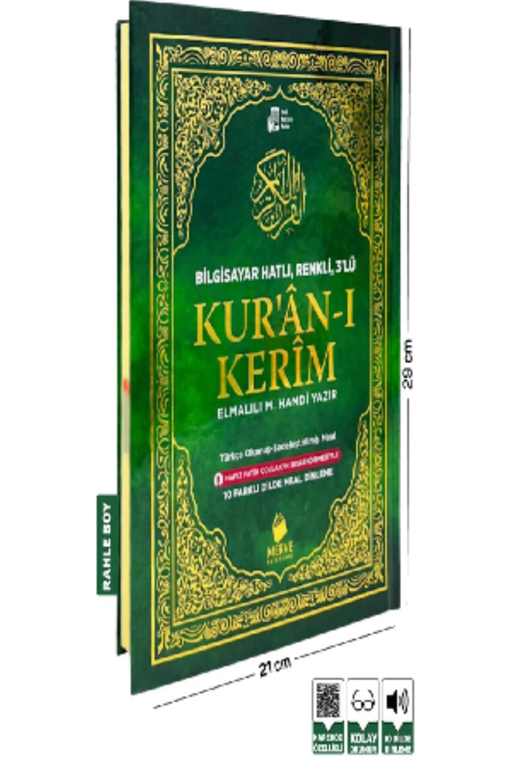 Merve Türkçe Okunuşlu Kuranı Kerim Ve Meali 3lü Rahle Boy